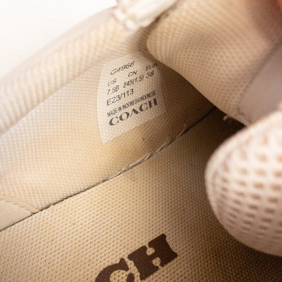 Coach White Leather Sneakers – Women’s 7.5B | Classic Minimalist Designer Shoes - Picture 6 of 6